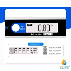 Máy đo độ mặn cầm tay phạm vi đo 0,01-5%, màn hình hiển thị LCD, độ chính xác cao