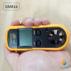 Máy đo tốc độ gió GM816, đo nhiệt độ, hiển thị LCD với độ chính xác cao, nhiều đơn vị chuyển đổi