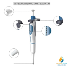 Micropipette Joan Lab A1000 mức hút từ 100ul đến 1000ml hàng xuất khẩu Châu Âu