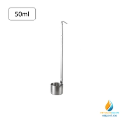 Muỗng đong dung dịch lỏng 50ml, chất liệu Inox 304 không gỉ, cán dài, có mỏ rót