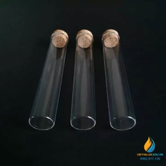 5 Ống nghiệm thủy tinh, có nắp, không chia vạch, đáy phẳng, 30*120mm