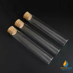 5 Ống nghiệm thủy tinh, có nắp, không chia vạch, đáy phẳng, 30*120mm