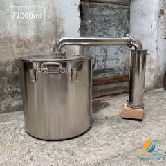 Nồi chưng cất tinh dầu, dung tích 72 lít, dùng nhiệt ngoài, Inox không gỉ