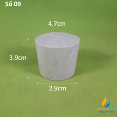 Nút cao su số 9 nắp bình,đáy lớn 47mm, đáy bé 39mm, cao 29mm