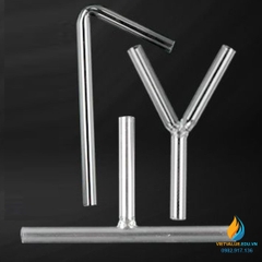 Ống dẫn thủy tinh chữ L, ống dẫn chất lỏng, góc 45 độ, chịu nhiệt