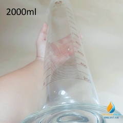 Ống đong thủy tinh chân đế có vạch chia dung tích 2000ml, hãng Bomex