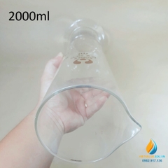 Ống đong thủy tinh chân đế có vạch chia dung tích 2000ml, hãng Bomex