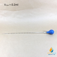 Ống hút thủy tinh, vạch chia, dung tích 0,2ml