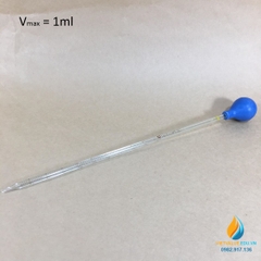 Ống hút thủy tinh, vạch chia, dung tích 1ml