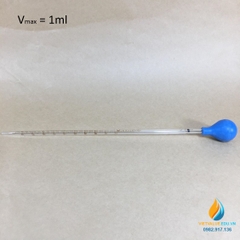 Ống hút thủy tinh, vạch chia, dung tích 1ml
