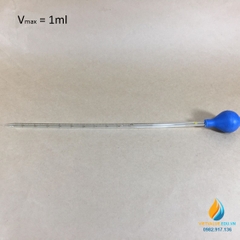Ống hút thủy tinh, vạch chia, dung tích 1ml