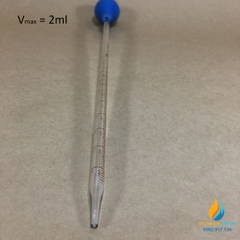 Ống hút thủy tinh, vạch chia, dung tích 2ml