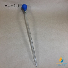Ống hút thủy tinh, vạch chia, dung tích 2ml