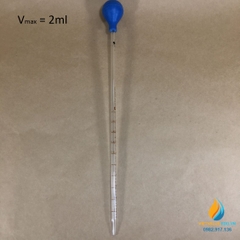 Ống hút thủy tinh, vạch chia, dung tích 2ml