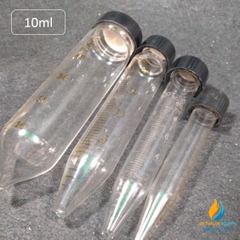 Ống ly tâm thủy tinh đáy nhọn, dung tích 5ml, nắp vặn, vạch chia chịu lực quay cao