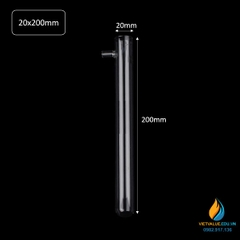 Ống nghiệm thủy tinh có nhánh chiết trên, kích thước đường kính 2cm, dài 20cm