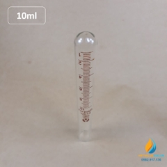 Ống nghiệm thủy tinh 10ml có vạch chia, đáy ống nghiệm tròn, chịu nhiệt độ cao