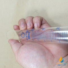 Ống nghiệm thủy tinh 50ml có vạch chia, đáy ống nghiệm tròn, chịu nhiệt độ cao