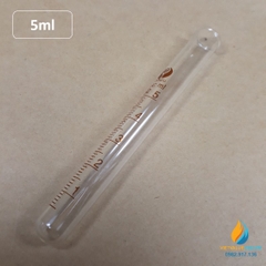 Ống nghiệm thủy tinh 5ml có vạch chia, đáy ống nghiệm tròn, chịu nhiệt độ cao
