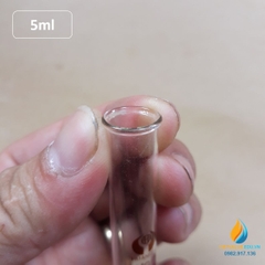 Ống nghiệm thủy tinh 5ml có vạch chia, đáy ống nghiệm tròn, chịu nhiệt độ cao