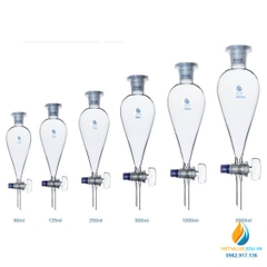 Bình lắng gạn quả lê, phễu tách hình quả lê, khóa thủy tinh, dung tích 2000ml
