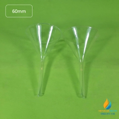 Phễu rót thủy tinh, rót hóa chất, đường kính miệng 60mm, phễu thủy tinh
