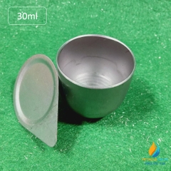 Chén sắt nung, dung tích 30ml có nắp đậy, chén nung bằng sắt phòng thí nghiệm