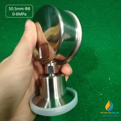 Đồng hồ đo áp suất YTP60BF mâm 50.5mm, vòi Ф8, Inox 304, khoảng đo từ 0 đến 6Mpa