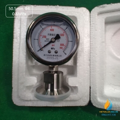 Đồng hồ đo áp suất YTP60BF mâm 50.5mm, vòi Ф8, Inox 304, khoảng đo từ 0 đến 6Mpa