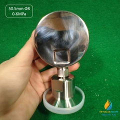 Đồng hồ đo áp suất YTP60BF mâm 50.5mm, vòi Ф8, Inox 304, khoảng đo từ 0 đến 6Mpa