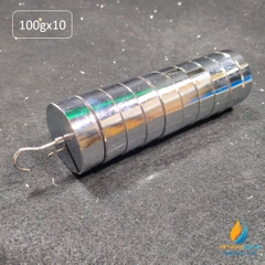 Bộ quả nặng có rãnh trọng lượng 100g, bộ 10 quả, bộ quả nặng gia trọng có rãnh