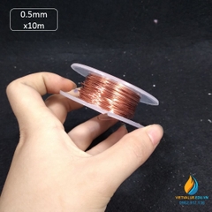 Cuộn dây đồng sợi đường kính 0.5mm cuộn dài 10m, cuộn dây động thí nghiệm điện