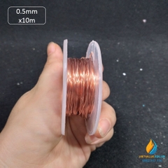 Cuộn dây đồng sợi đường kính 0.5mm cuộn dài 10m, cuộn dây động thí nghiệm điện
