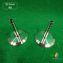 Khớp nối ống đường kính đế 50.5mm Ф8 vòi, chất liệu  Inox 304