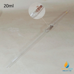 Pipet bầu thủy tinh 20ml, pipet bầu hút định lượng hút chính xác