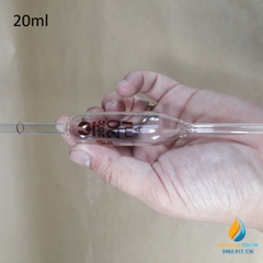 Pipet bầu thủy tinh 20ml, pipet bầu hút định lượng hút chính xác