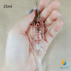 Pipet bầu thủy tinh 25ml, pipet bầu hút định lượng hút chính xác