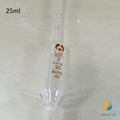 Pipet bầu thủy tinh 25ml, pipet bầu hút định lượng hút chính xác
