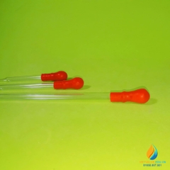 Pipet hút bằng thủy tinh, bầu cao su, dài 10cm