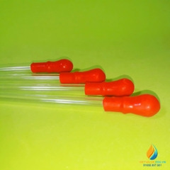 Pipet hút bằng thủy tinh, bầu cao su, dài 10cm