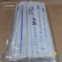 Que cấy vi sinh 1ul đầu tròn 0.8mm, nhựa tiệt trùng dùng 1 lần, gói 100 cái