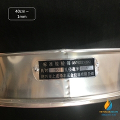 Sàng rây tiêu chuẩn, đường kính 40cm, lỗ 1mm, mã sàng 18