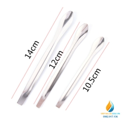 Bộ 3 chiếc thìa inox lấy hóa chất, không gỉ, 1 muỗng, dài 11cm - 14cm