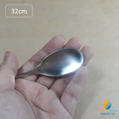 Thìa 2 đầu Inox, một đầu muỗng, một đầu dĩa, thân xoắn pha chế tiện ích, dài 32cm