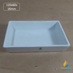 Thuyền sứ vuông, nung mẫu nhiệt độ cao phòng thí nghệm, kích thước dài 120mm, rộng 60mm, cao 16mm