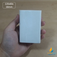 Thuyền sứ vuông, nung mẫu nhiệt độ cao phòng thí nghệm, kích thước dài 120mm, rộng 60mm, cao 16mm