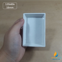 Thuyền sứ vuông, nung mẫu nhiệt độ cao phòng thí nghệm, kích thước dài 120mm, rộng 60mm, cao 16mm