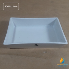Thuyền sứ vuông, nung mẫu nhiệt độ cao phòng thí nghệm, kích thước dài 90mm, rộng 60mm, cao 18mm