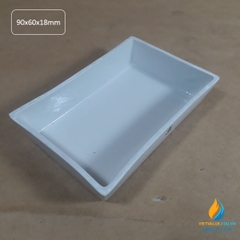 Thuyền sứ vuông, nung mẫu nhiệt độ cao phòng thí nghệm, kích thước dài 90mm, rộng 60mm, cao 18mm