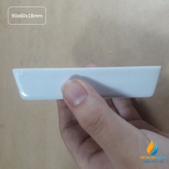 Thuyền sứ vuông, nung mẫu nhiệt độ cao phòng thí nghệm, kích thước dài 90mm, rộng 60mm, cao 18mm